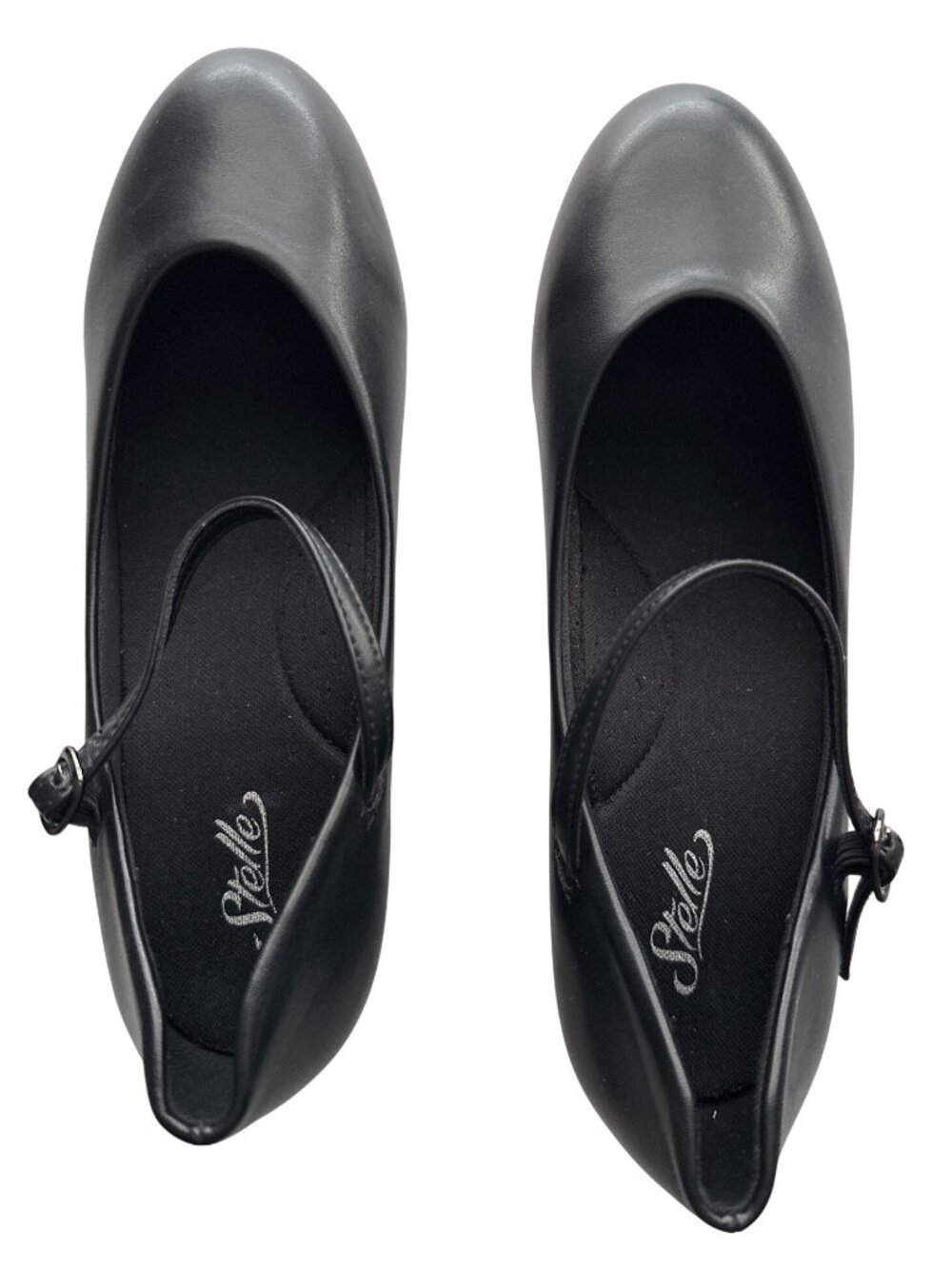 Stella Black Mary Jane Heels Character Strap Buckle Almond Toe 2” Heel Size 8.5 - Picture 6 of 7